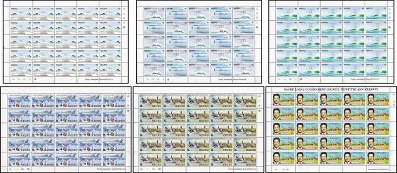 6 x 1979/80 Nauru Full Sheets - Great Thematics (Air) CV = R750+