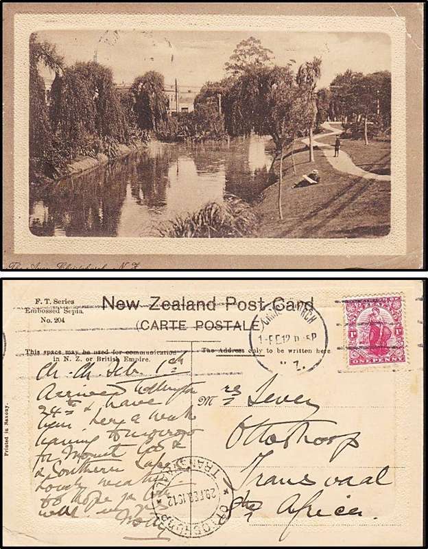 1919 Postcard from New Zealand to "OTTOSHOOP" - Great Postmarking
