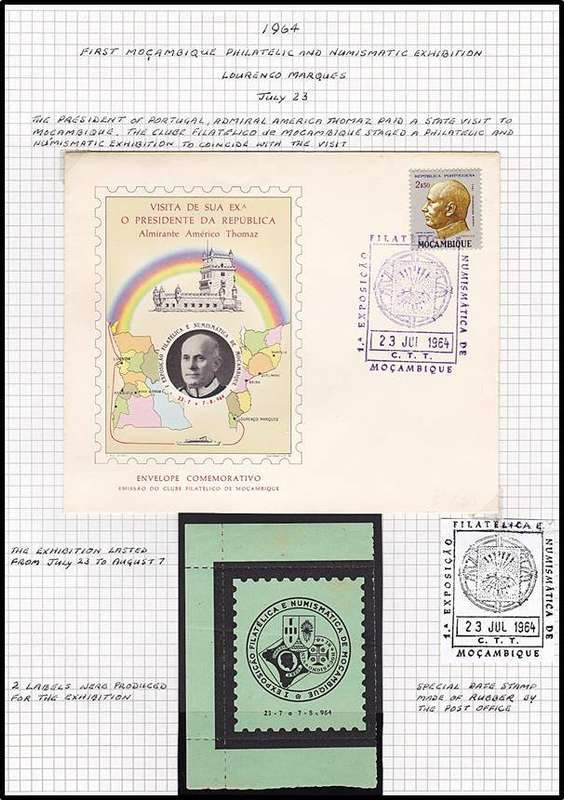 1953-1966 Philatelic Exhibitions MOZAMBIQUE Scarce Covers, Cachets, Handstamps & LABEL