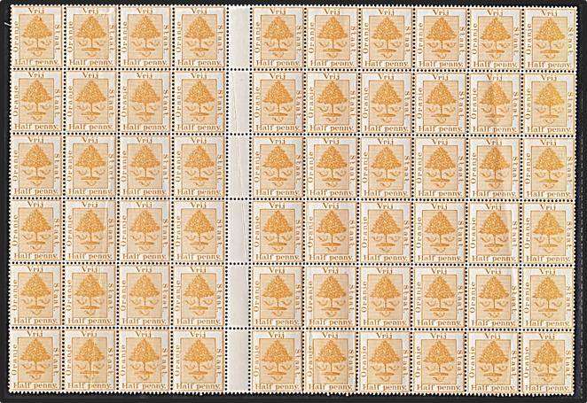 1897 OFS ½d SACC.47 UMM GUTTER SHEET of 60 *** SCARCE ***  (CV = R3,500+ on Stamps Only)