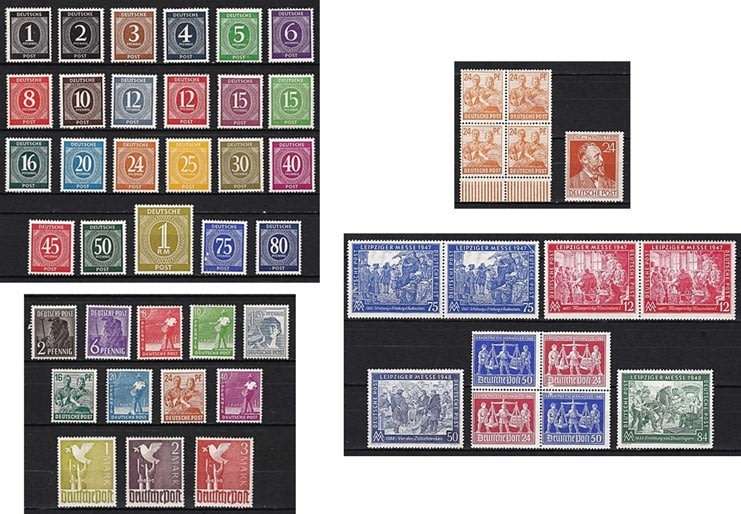 1946-48 Germany WWII Allied Occupation Zone Mint (*) Issues - Selection from First to Last Issues