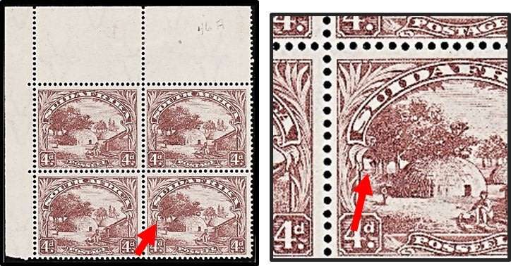 1930-45 4d VARIETY MM/UMM Positioning Block - MONKEY IN THE TREE  *** R1,000+ ***