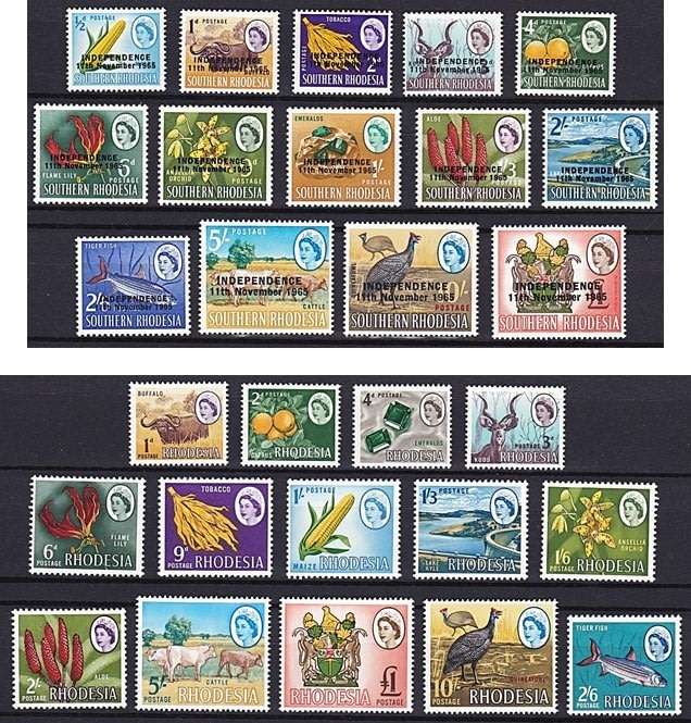1966 S.Rhodesia QEII UMM Opt Short Set (No 1/3) + UMM Rhodesia Full Set *** GOOD CV  LOT ***