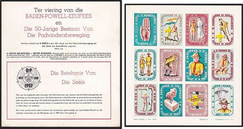 *** SCARCE *** Baden Powel Centenary Folder with Full Sheet of SCOUTING Cinderellas