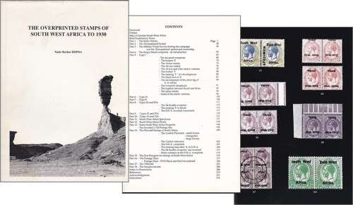 Overprinted Stamps of S.W.A to 1930 by Natie Becker RDPSA (218 pages) - FANTASTIC Hardcover
