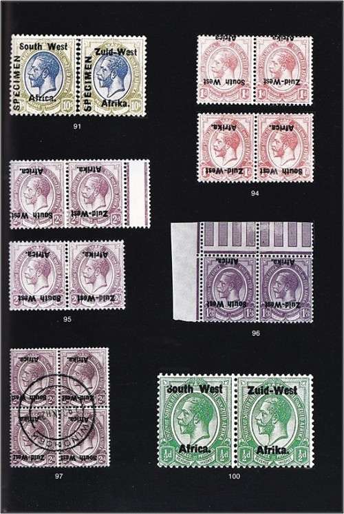 Overprinted Stamps of S.W.A to 1930 by Natie Becker RDPSA (218 pages) - FANTASTIC Hardcover