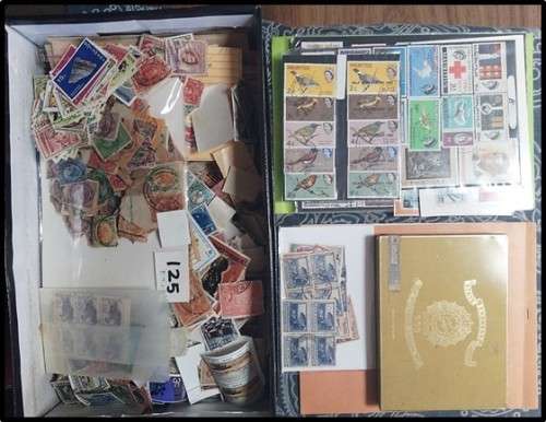 Scratchpatch World Mix in Shoebox - Mostly Off Paper - Stamp Packets, Approval Book etc