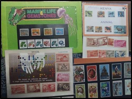 Scratchpatch World Mix in Shoebox - Mostly Off Paper - Stamp Packets, Approval Book etc
