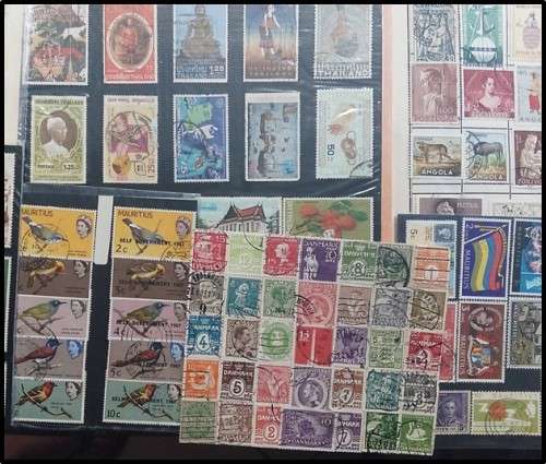 Scratchpatch World Mix in Shoebox - Mostly Off Paper - Stamp Packets, Approval Book etc