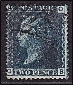 1858/70 GBR QV 2d Dark Blue SG.45, Scarce Plate 12  *** CV  £140+ (R3,000+) ***