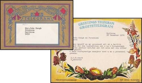 Fantastic RSA 1976 Greetings Telegram and Cover *** SCARCE LOT ***