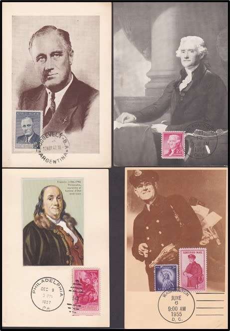 1950`s USA Postcards - Thematic Presidents, Famous People etc  *** EXCELLENT LOT ***