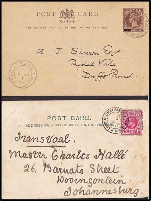 6 x Natal Postal History Items - Lower Umkomaas Cancel etc... See Scans