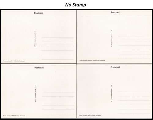 1985 Zimbabwe Trains Post Cards - No Stamp, No Cancel, Cancel and Stamp