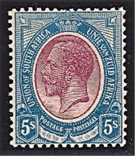1913 KingsHead 5/- MM(*) SACC.14 - Brown Gum  *** CV  R3,500 ***
