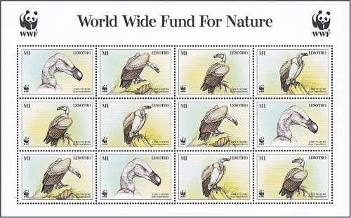 1998 Lesotho - WWF Cape Vulture Full Sheetlet UMM(**) *** Great Thematic ***