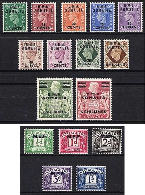 1948 B.M.A. Somalia Surcharge Set SG.10/20 & MEF Postage Dues SG.MO1/5 - All MM(*)