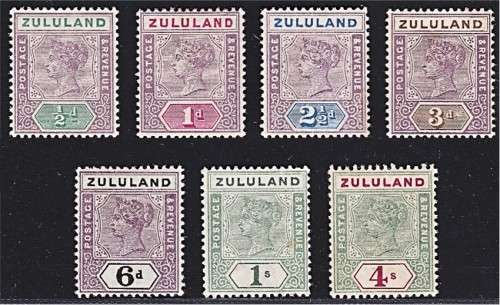 1894 Zululand MM(*) S/Set to 4/- (Toning on 1/- & 4/-)  *** CV  R6,240 ***