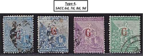 1877 Griqualand West Type 4 Overprints Used (CC.6d-9d) *** CV  R12,500 ***