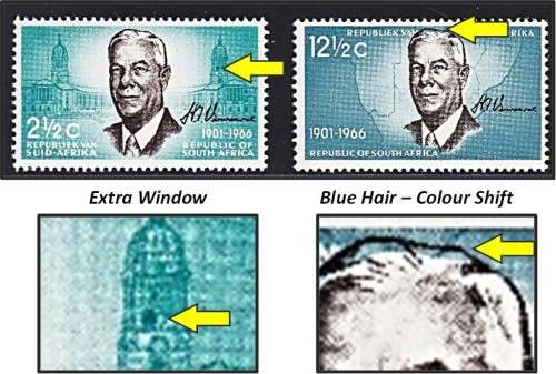 1966 RSA Verwoerd MM/UMM VAR - Extra Window, Blue Hair, Damage Eyebrow & Neck