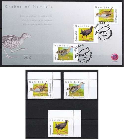 Fresh 2023 Namibian Crakes UMM(**) Set & FDC *** 2023 Issue ***