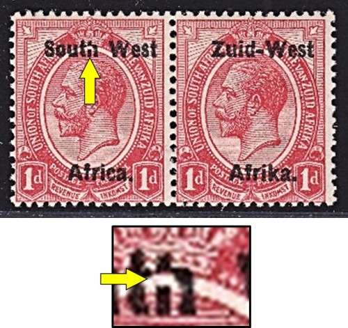 1923 SWA 1d MM(*) CC.2 VAR - BROKEN `h` - Scarce!