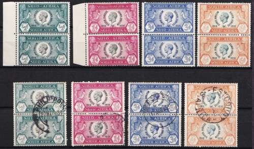 1935 Union Silver Jubilee VFU &  MM(*) Sets in Vertical Pairs