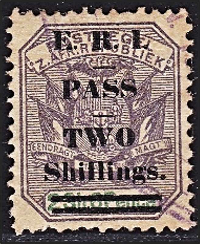 1900 ZAR E.R.I. 2/- PASS Surcharged Used - V/Scarce