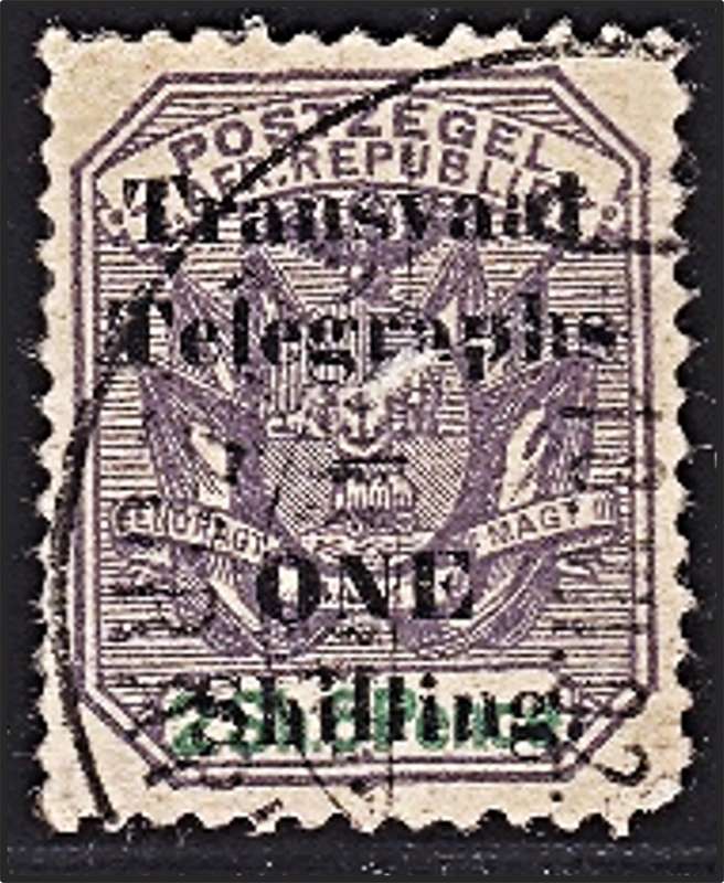 1900 Transvaal Telegraphs 1/- Surcharged Used - V/Scarce