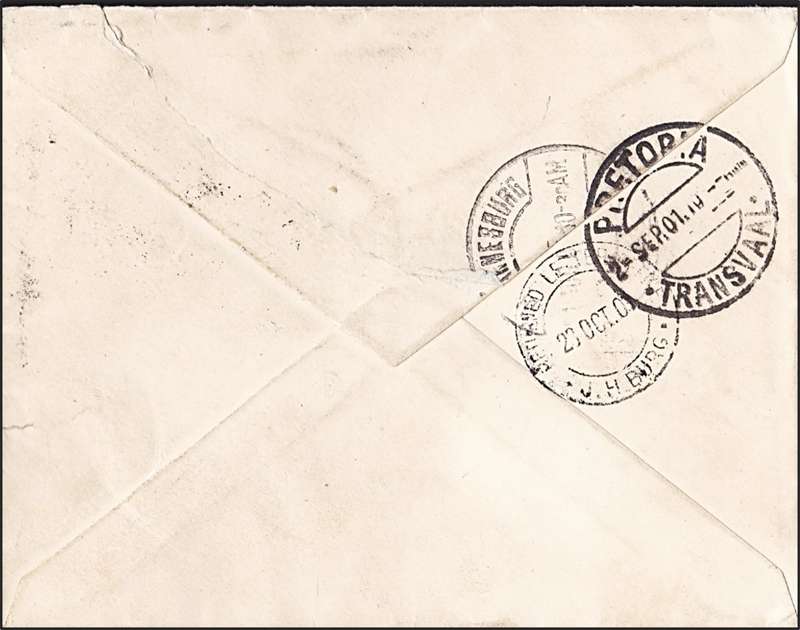 1901 Boer War UNCLAIMED Cover - Ardrossan & Various PMs + Censor Oval + Unclaimed H/Stamp