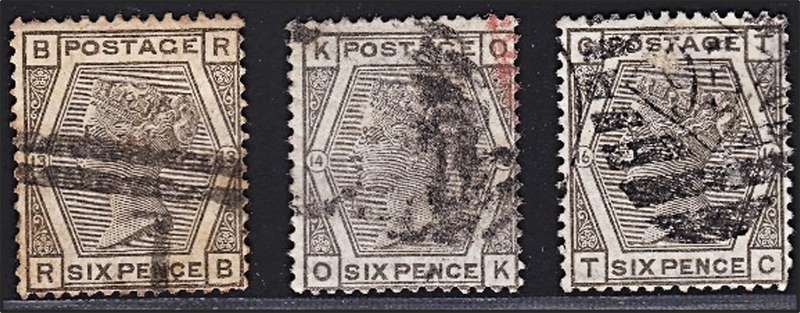 1874 GB QV 6d Grey SG.147 Plates 13,14 & 16   *** CV  R6,000+ ***