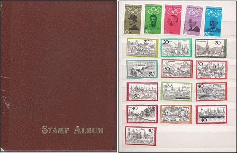 Small 10p/20s Stock Book with German Bundespost Mint Sets/Issues