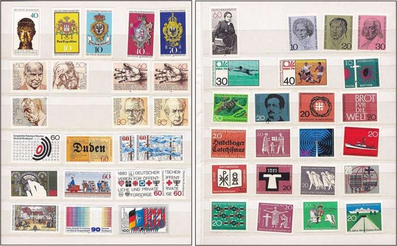 Small 10p/20s Stock Book with German Bundespost Mint Sets/Issues