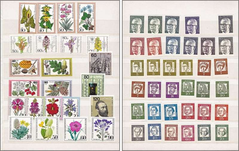 Small 10p/20s Stock Book with German Bundespost Mint Sets/Issues