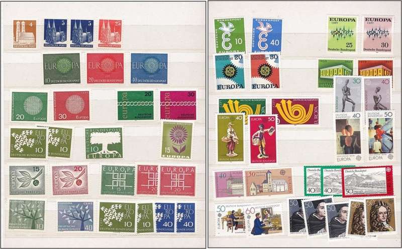 Small 10p/20s Stock Book with German Bundespost Mint Sets/Issues