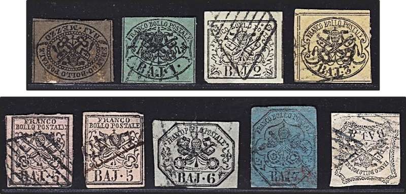 1852 Papal States First Issues Used *** CV  R6,000+ ***