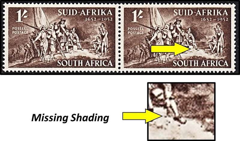 1952 Union 1/- MM/UMM - 3 x UHB Var - Missing Shading/Bees/Umbrella