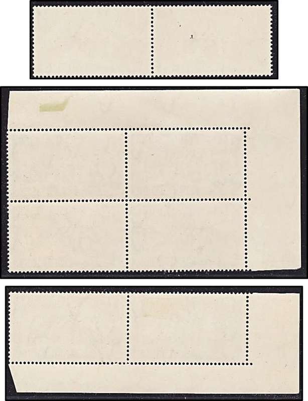 1952 Union 1/- MM/UMM - 3 x UHB Var - Missing Shading/Bees/Umbrella