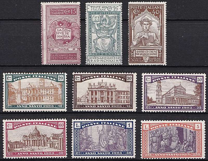 1921 & 1924 Italy Dante`s Death & Holy Year MM(*) Sets *** CV  R1,750+ ***