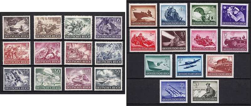 1943 & 1944 Germany Armed Force & Heroes Day both MM(*) Sets  *** Great Thematic ***