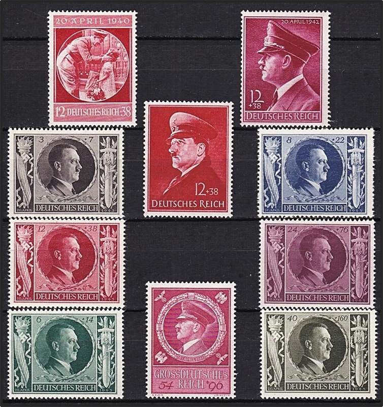 1940-44 Germany - Hitler`s Birthday Issues MM(*)   *** CV  R1,100+ ***