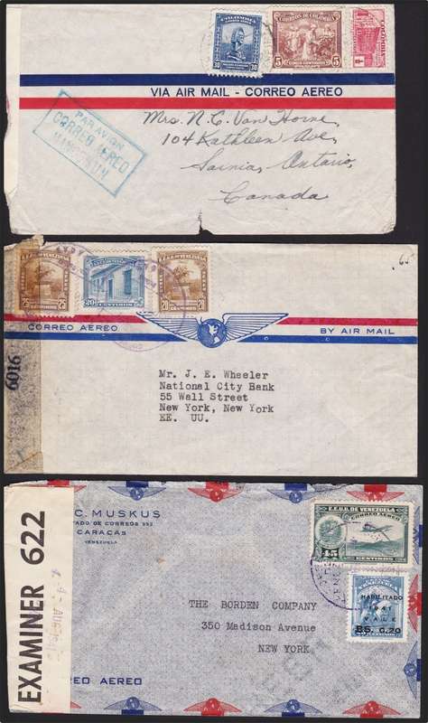 10 x WWII Southern America Covers - Opened by Censor - Great Study Lot!