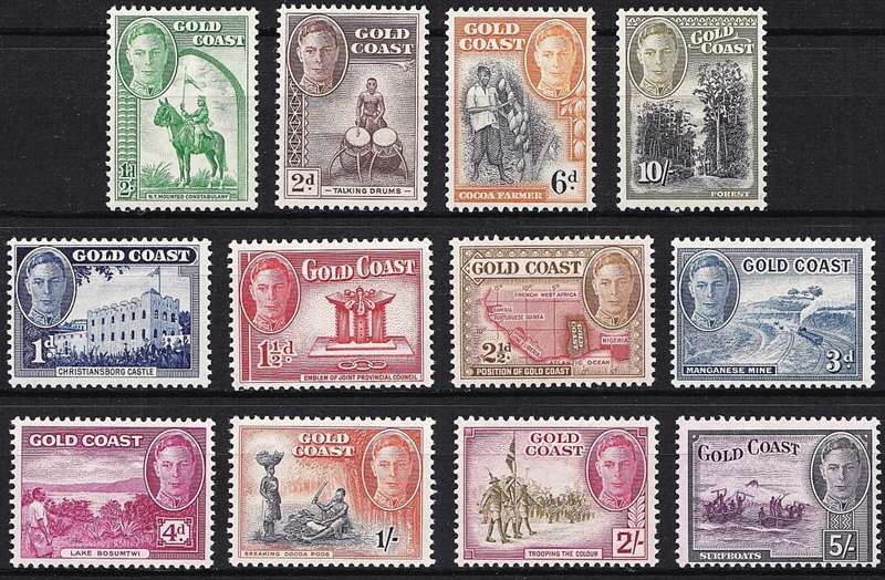 1948 Gold Coast KGVI SG.135/146 Full MM(*) Set  @ CV  R1,700+