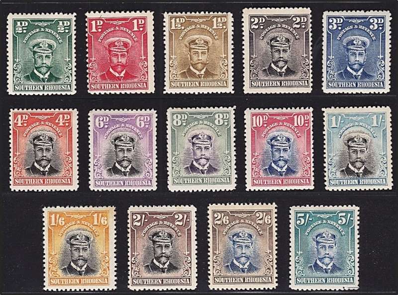 1924 Southern Rhodesia KGV CC.1/14 Full MM(*) Set of 14  @ CV  R4,750