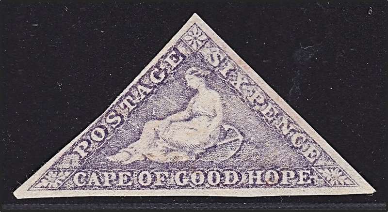 1857 CoGH 6d Bright Mauve Triangle CC.16 Mint (No Gum) Three Margins @ CV  R18,000