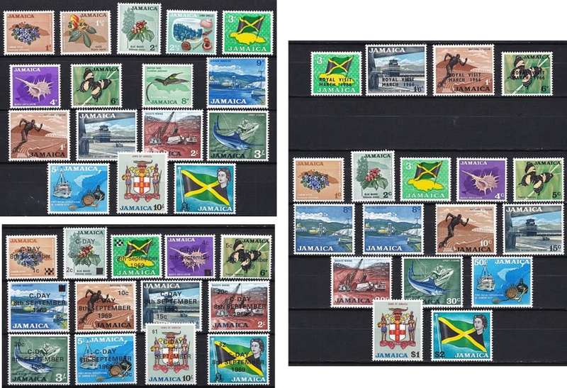1964 - 1970 Jamaica MM/UMM Definitive Sets Pre-Decimal to Decimal  @ CV  R1,700+