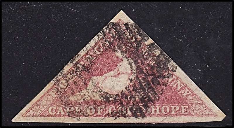 1853 CoGH 1d Triangle Pale Rose CC.5a, 3 x Margins @ CV  R10,000