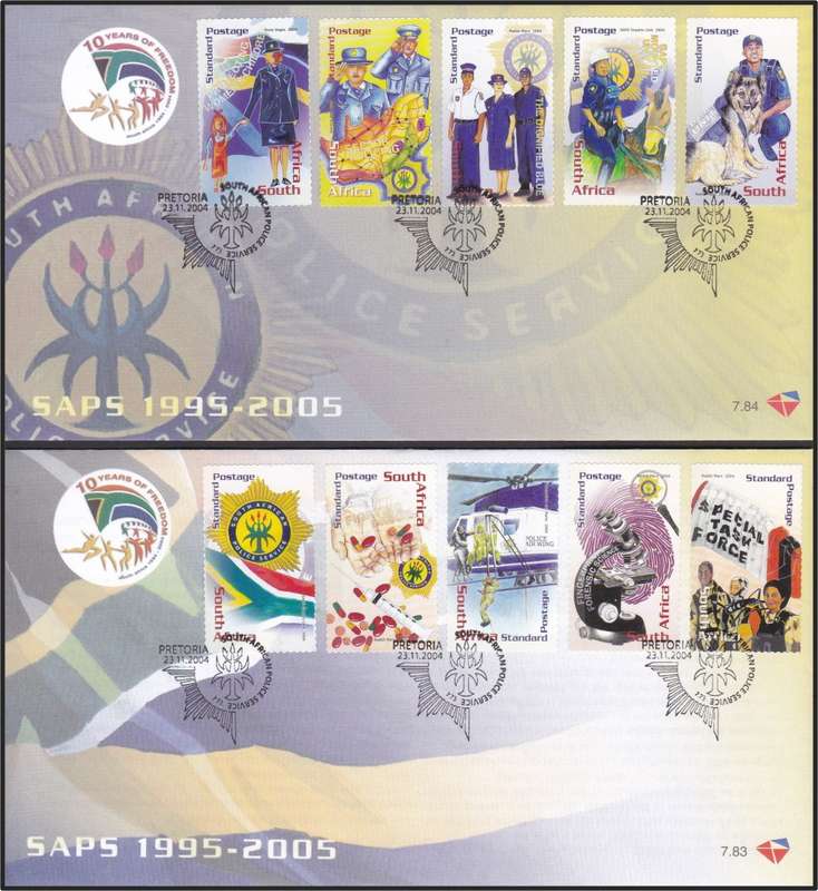 2004 RSA FDCs No.7.67-7.85  @ CV  R1,928
