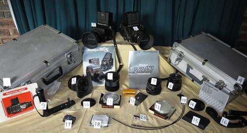 Two Mamiya RB67 cameras with accessories