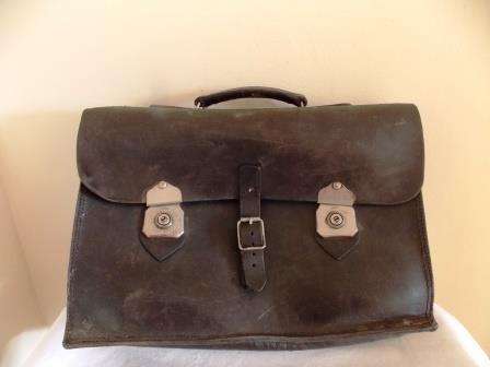 GENUINE LEATHER BLACK SCHOOL CASE 4 DIVISIONS